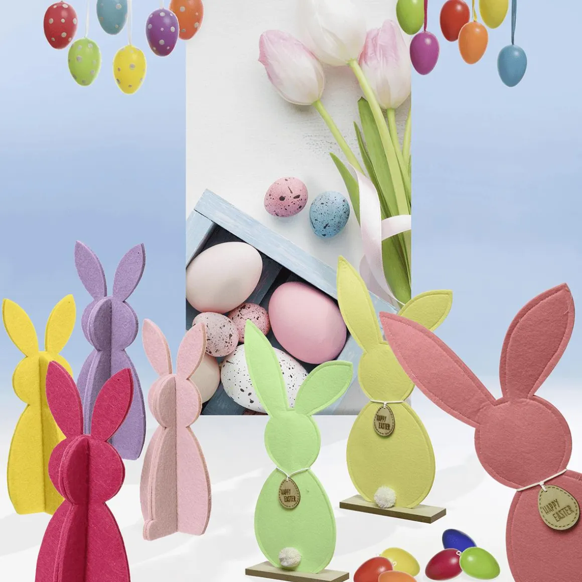 20 Huevos De Pascua De Colores Para Colgar