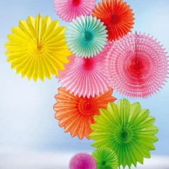 Abanicos Decorativo Verde Amarillo Ø 30 Cm