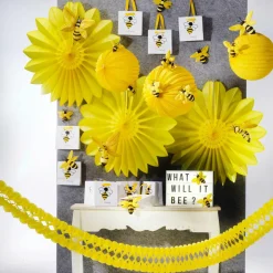 Abanicos Decorativos Amarillo Ø 67 Cm