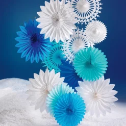 Abanicos Decorativos Azul Ø 44 Cm