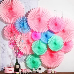 Abanicos Decorativos Fucsia Ø 25 Cm
