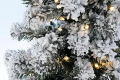Abeto Artificial, Estrecho, Cubierto De Nieve Con LED 180 Cm