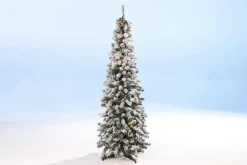 Abeto Artificial, Estrecho, Cubierto De Nieve Con LED 210 Cm