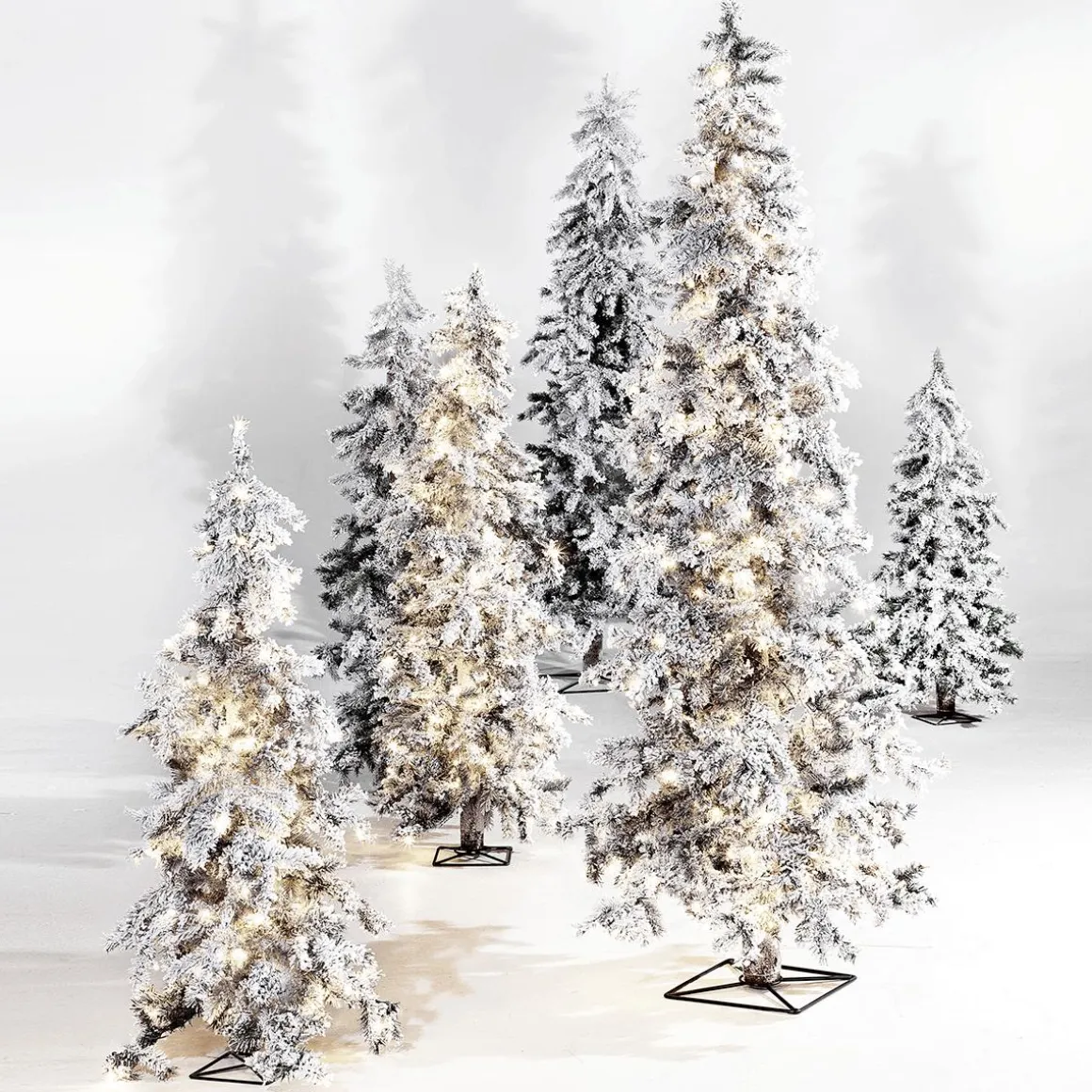 Abeto De Invierno, Abeto Artificial De Luvi Con Nieve Con Luz LED, 160 Cm