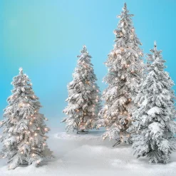 Abeto De Invierno, Abeto Artificial De Luvi Con Nieve Con Luz LED, 210 Cm