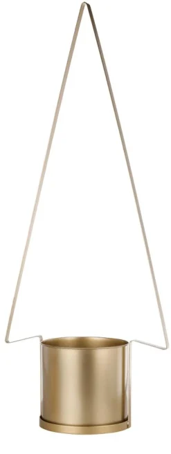 Abeto De Metal Con Maceta Oro, 85 Cm De Altura
