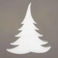 Abeto De Nieve De Algodón Moldeado, Blanco, 18 Cm