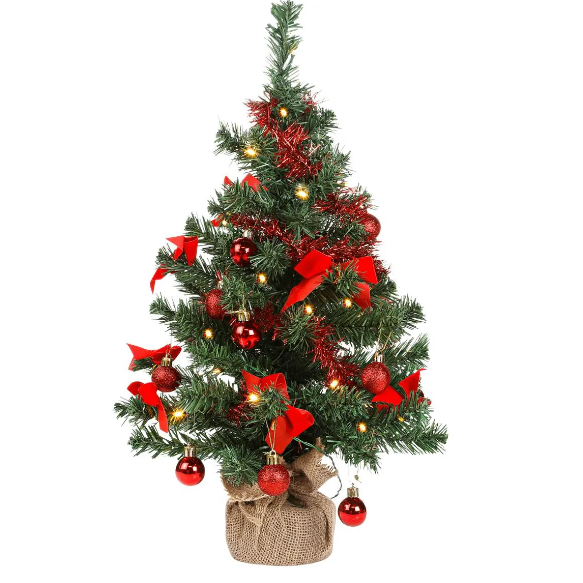 Abeto Decorativo LED En Bolsa De Yute 60 Cm