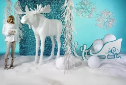 Alce Decorativo Altura 210 Cm, Blanco