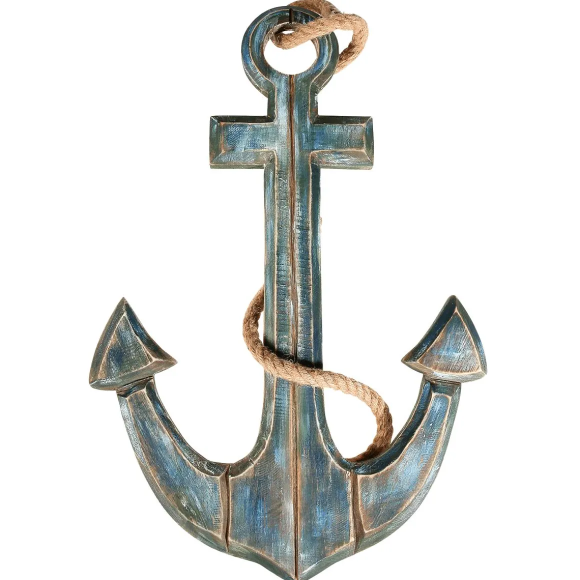 Ancla Marítima Decorativa Azul, Longitud 60 Cm