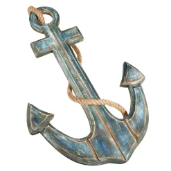 Ancla Marítima Decorativa Azul, Longitud 60 Cm