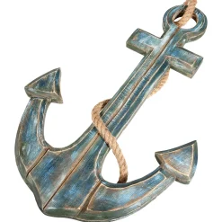 Ancla Marítima Decorativa Azul, Longitud 60 Cm