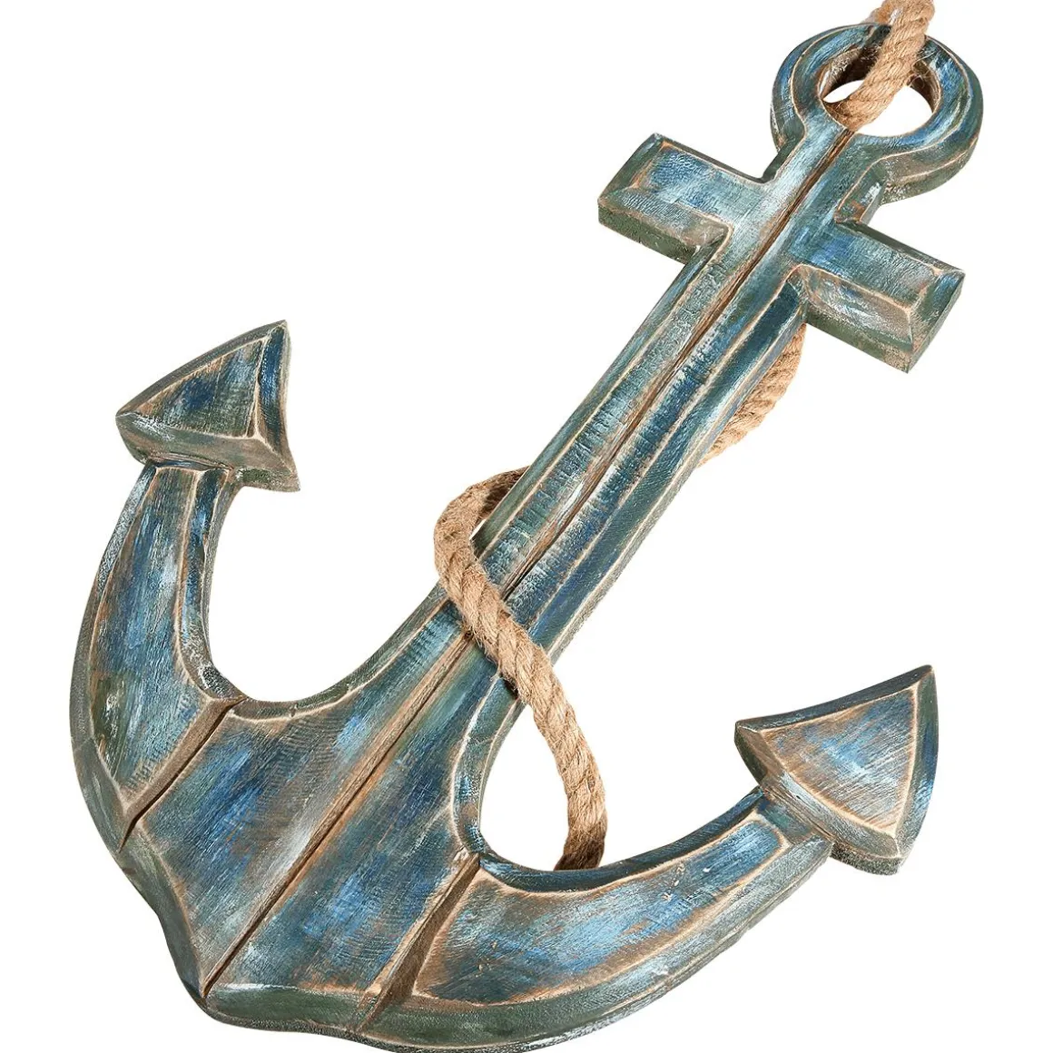 Ancla Marítima Decorativa Azul, Longitud 60 Cm