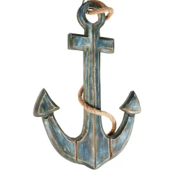 Ancla Marítima Decorativa Azul, Longitud 60 Cm