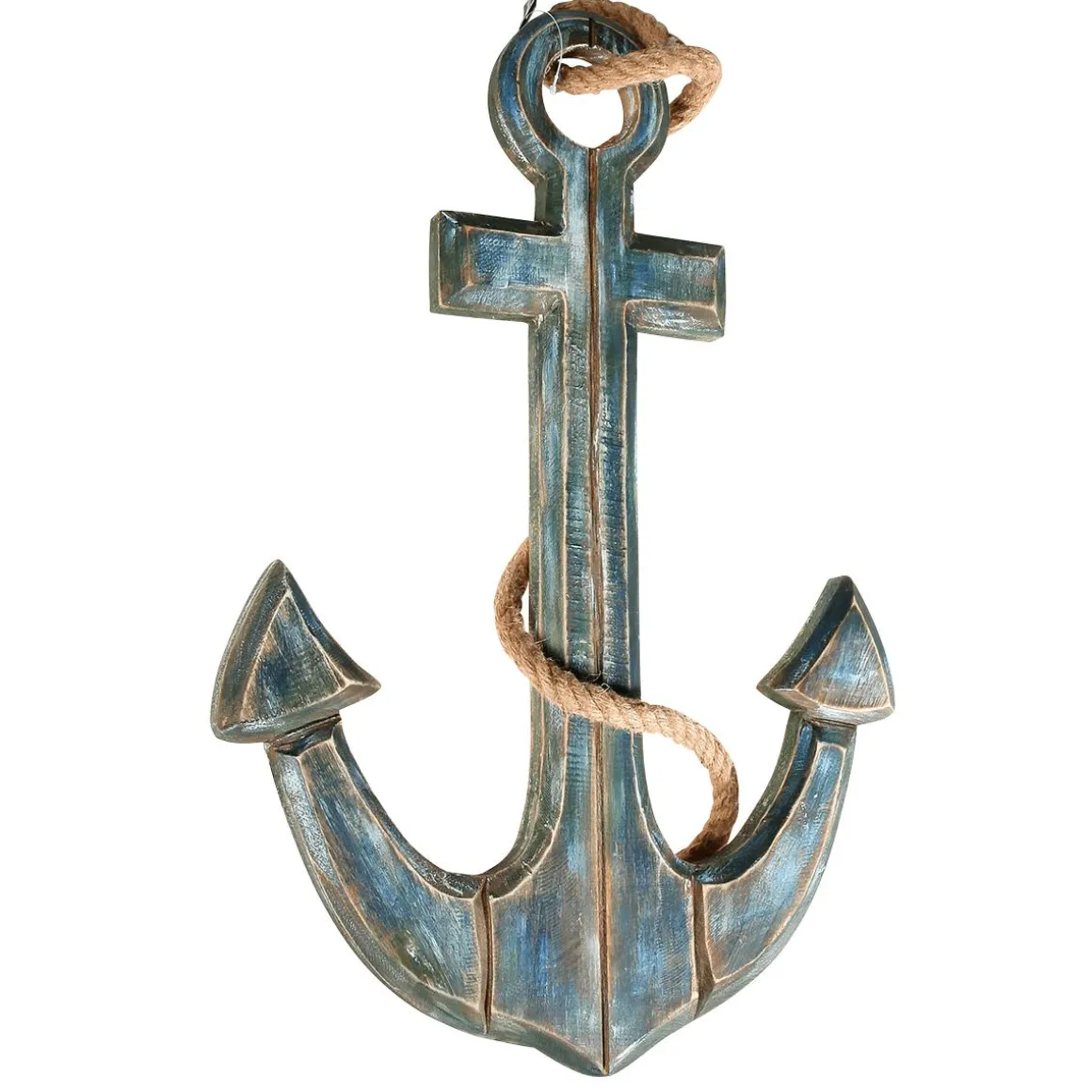 Ancla Marítima Decorativa Azul, Longitud 60 Cm