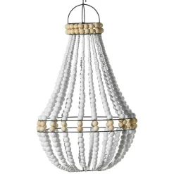 Araña De Luces De Canasto "Shabby Chic" Blanco