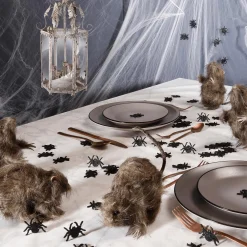 Arañas Decorativas Con Purpurina 72 Unidades En Negro