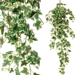 Arbusto De Hiedra Artificial Con Palo Verde . Blanco, 114 Cm
