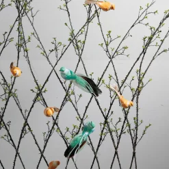 Aves Decorativas, Color Naranja, 10 Cm, 6 Piezas