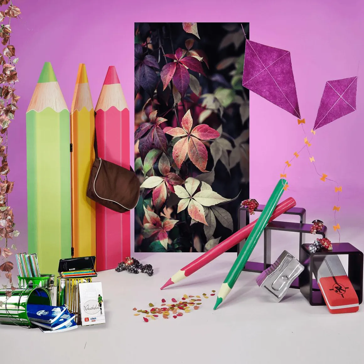 Biombo "Lápices De Colores" 160 Cm
