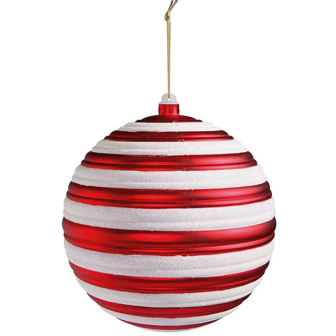 Bola De Navidad, 20 Cm Con Rayas
