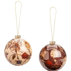 Bola De Navidad De Espuma 12 Uds. 8 Cm Ø Esmaltada Marrón Beige