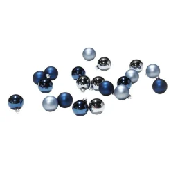 Bola De Navidad De Vidrio 6 Cm, Azul Piedra, 10 Piezas