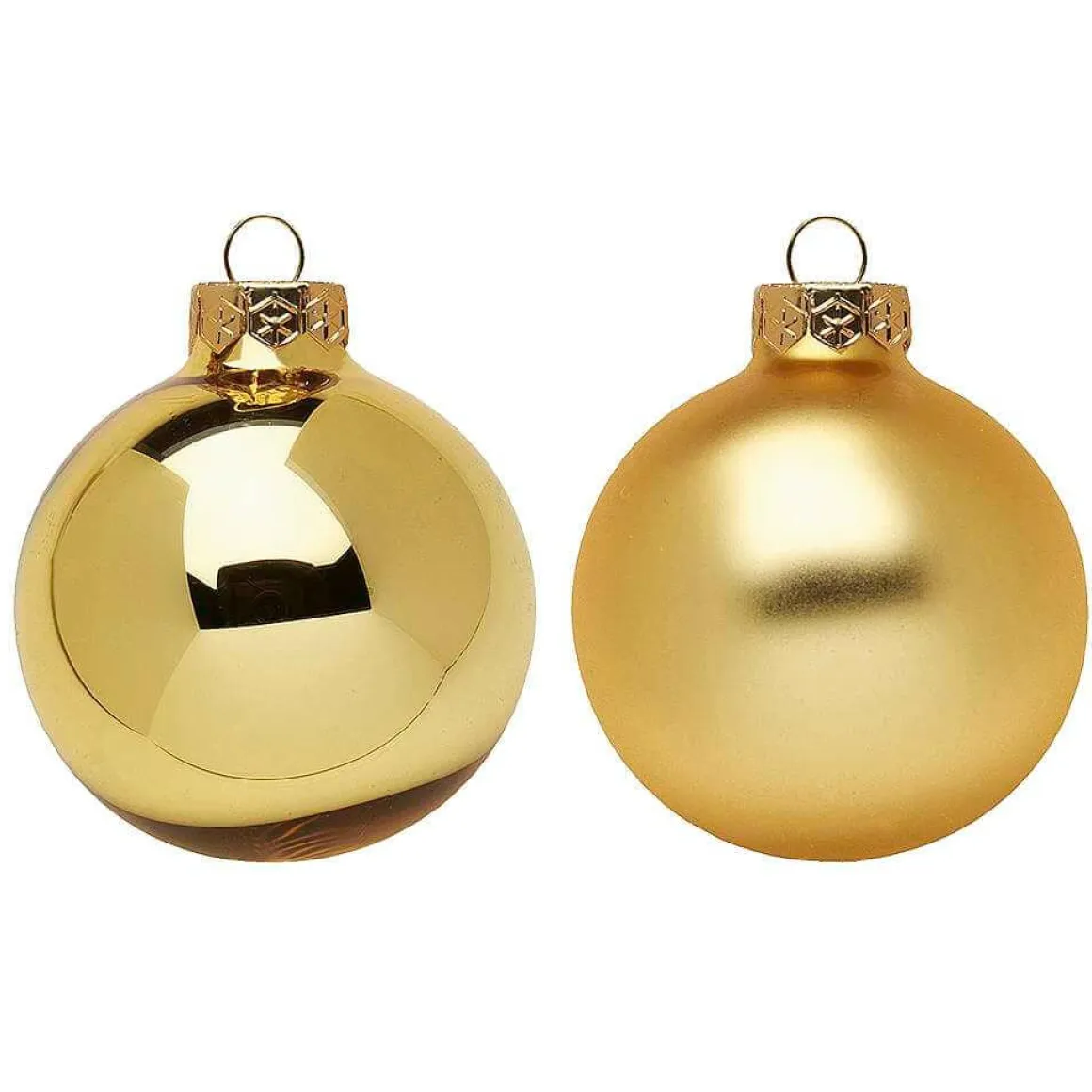 Bola De Navidad De Vidrio 8 Cm, Oro, 6 Piezas