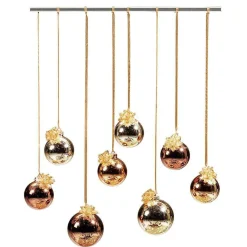 Bola De Navidad De Vidrio 8 Cm, Oro, 6 Piezas