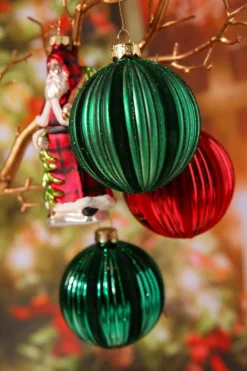 Bola De Navidad De Vidrio 8 Cm, 2 Piezas, Verde