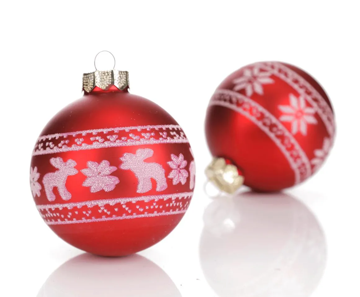Bola De Navidad De Vidrio "Nordic" 8 Cm, 12 Piezas