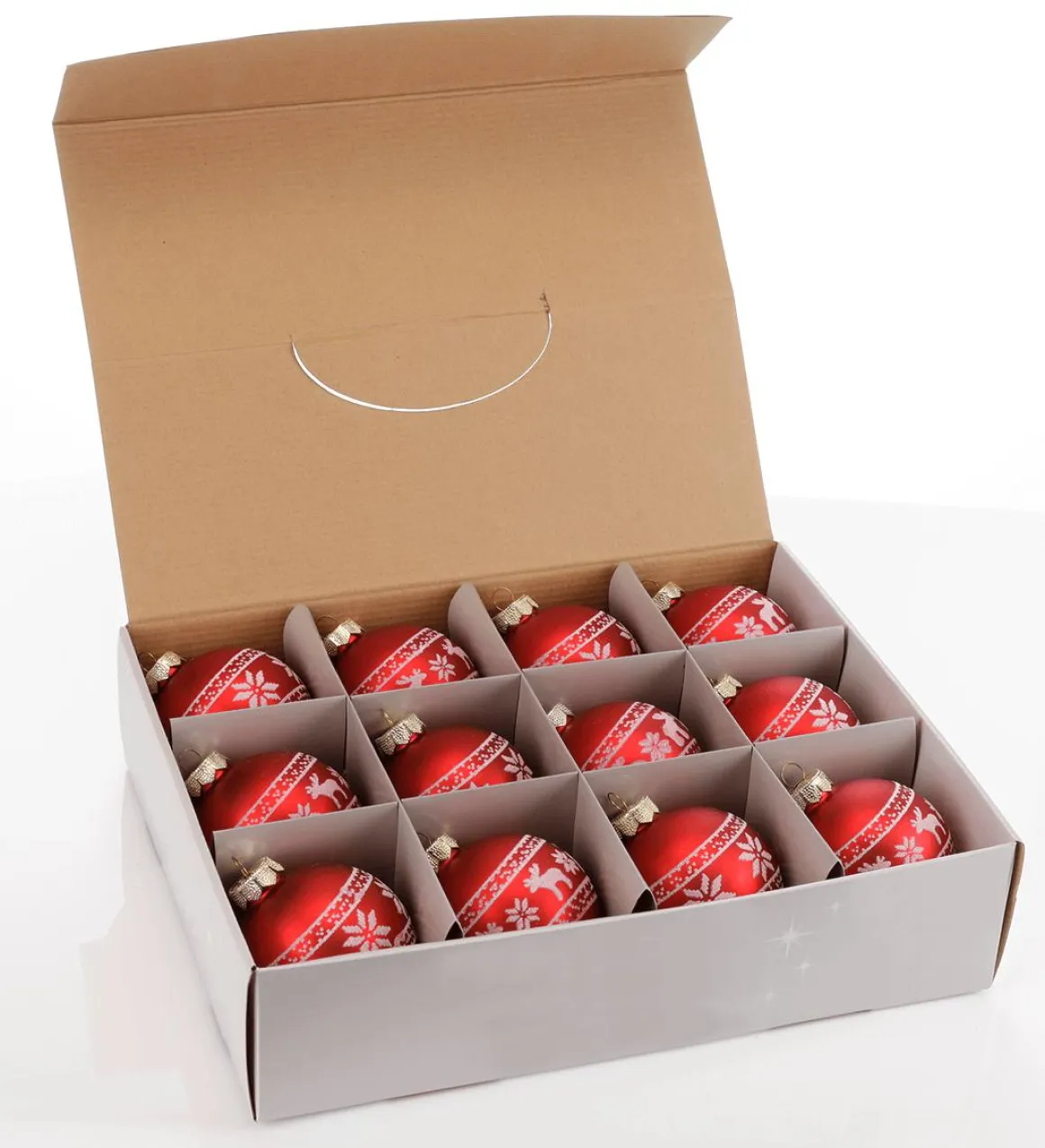 Bola De Navidad De Vidrio "Nordic" 8 Cm, 12 Piezas