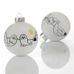 Bola De Navidad De Vidrio "Ártico" 8 Cm, 12 Piezas