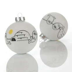 Bola De Navidad De Vidrio "Ártico" 8 Cm, 12 Piezas