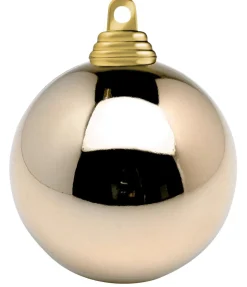 Bola De Navidad Poco Inflamable, Bronce Brillante 10 Cm, 6 Piezas