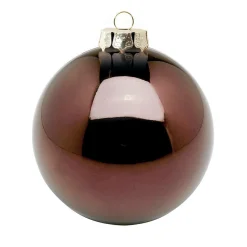 Bola De Navidad Sin Costuras De Plástico, Color Marrón Oscuro Ø 8 Cm