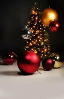 Bola De Navidad XXL Plata Brillante, 50 Cm