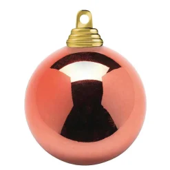 Bolas De Navidad Brillantes De Color Rojo Cobre, De Plástico Ignífugo, De 6 Cm De Diámetro - 24 Unidades.