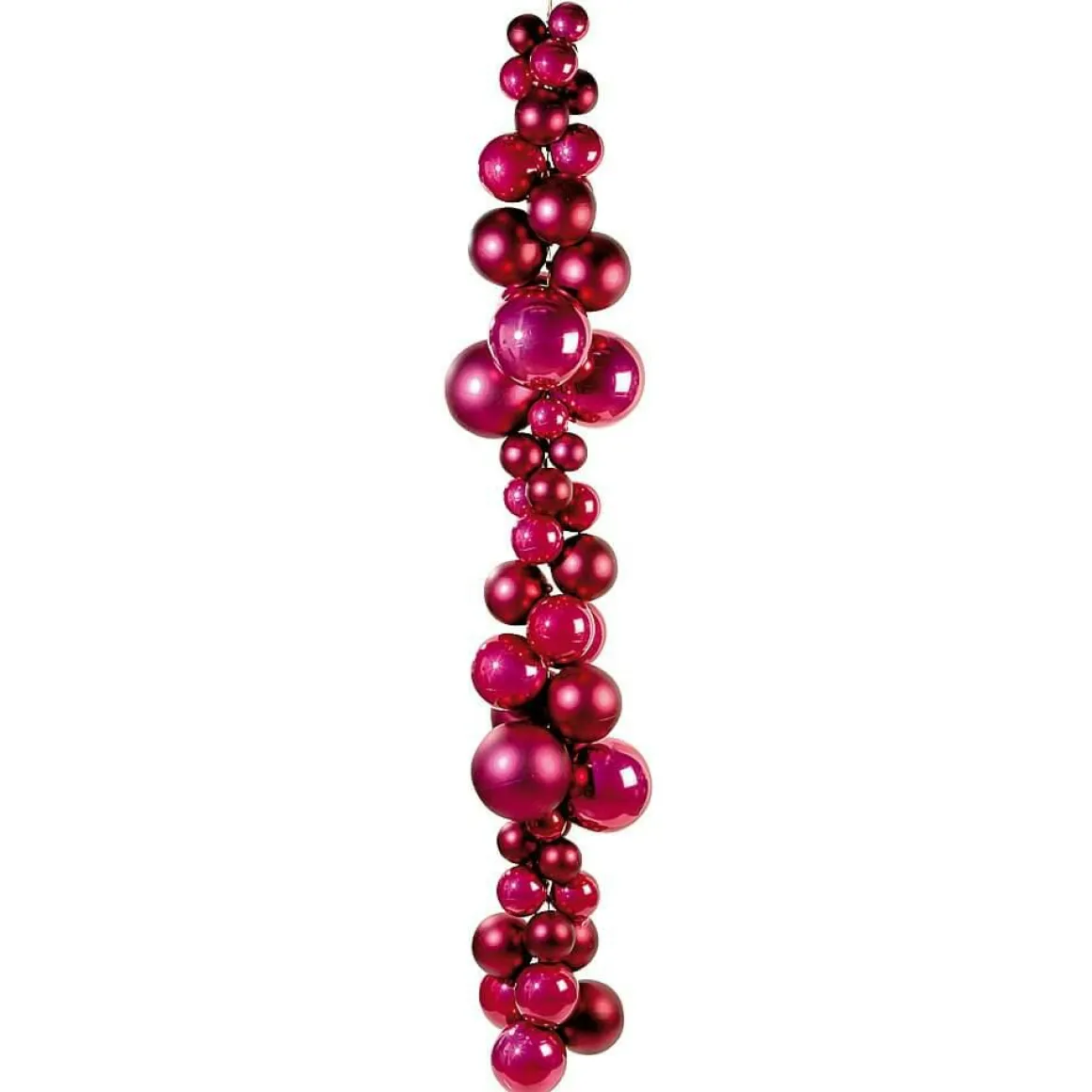 Bolas De Navidad Brillantes De Color Rojo Baya, De Plástico Ignífugo, 10 Cm Ø - 6 Unidades.