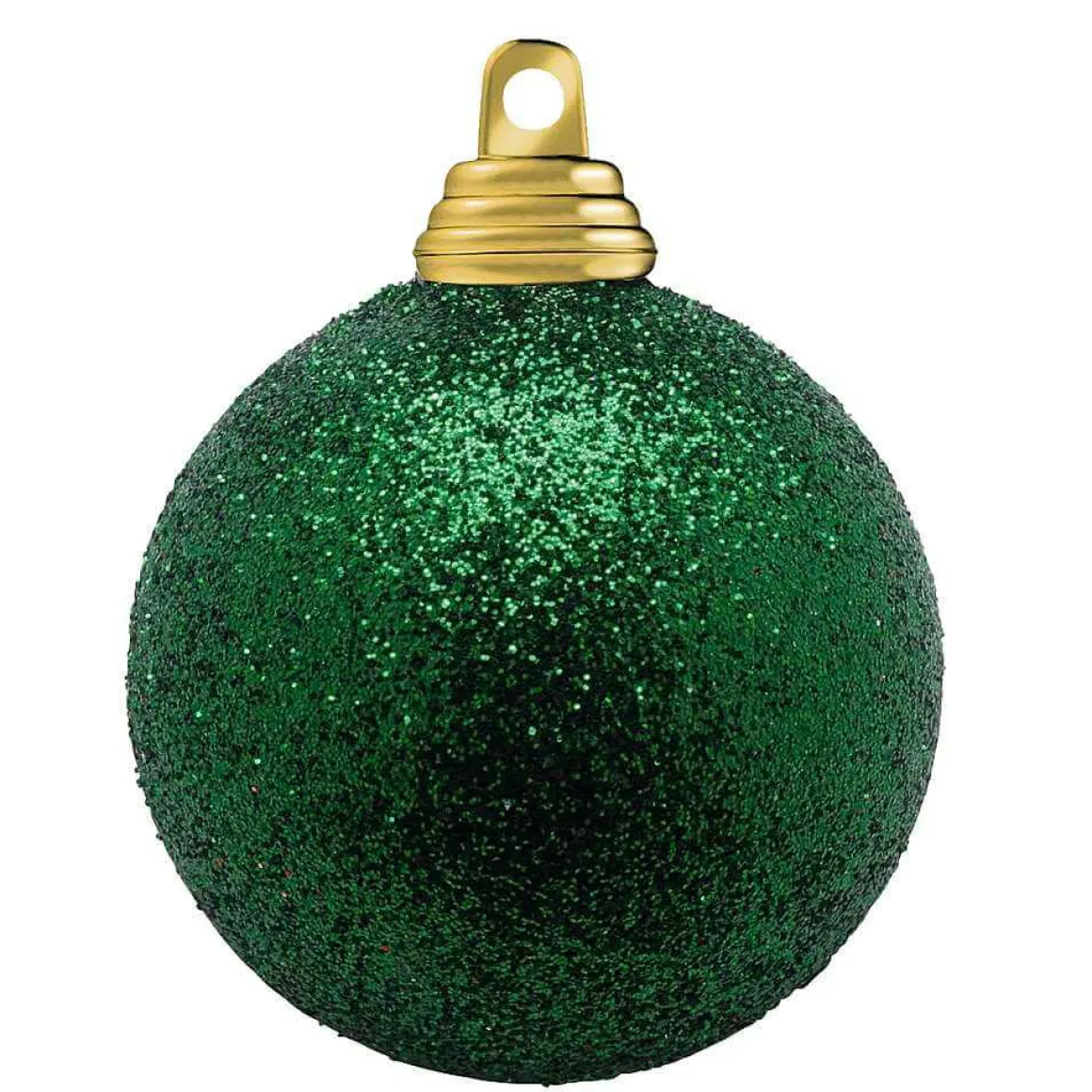 Bolas De Navidad Con Purpurina En Plástico Verde Abeto, 6 Cm Ø - 6 Piezas