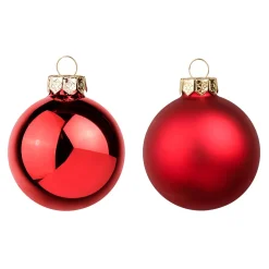 Bolas De Navidad De Cristal Rojo 6 Cm Ø - 24 Piezas