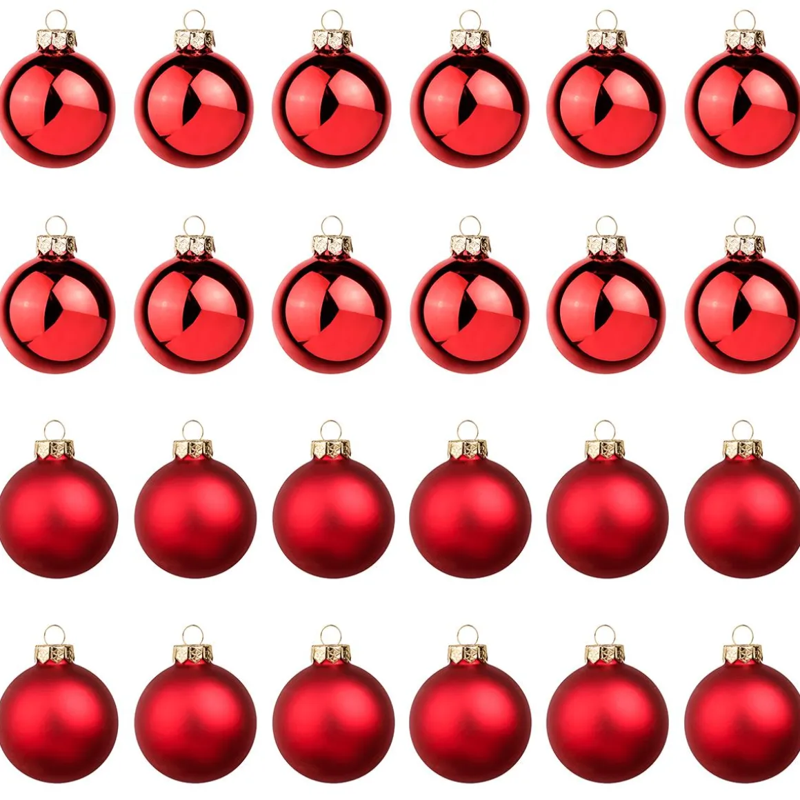 Bolas De Navidad De Cristal Rojo 6 Cm Ø - 24 Piezas