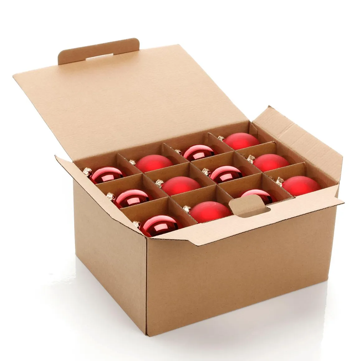 Bolas De Navidad De Cristal Rojo 6 Cm Ø - 24 Piezas