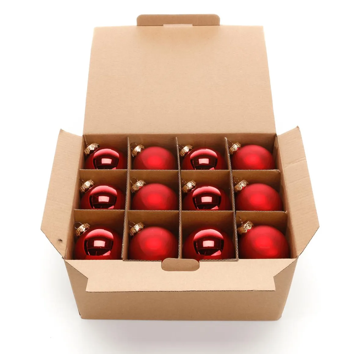 Bolas De Navidad De Cristal Rojo 6 Cm Ø - 24 Piezas