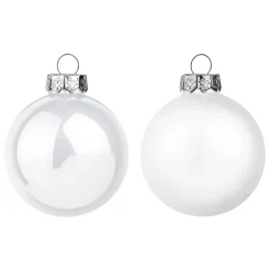 Bolas De Navidad De Cristal Blanco 6 Cm Ø - 24 Piezas
