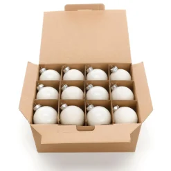 Bolas De Navidad De Cristal Blanco 6 Cm Ø - 24 Piezas