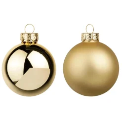 Bolas De Navidad De Cristal Dorado 6 Cm Ø - 24 Piezas
