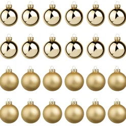 Bolas De Navidad De Cristal Dorado 6 Cm Ø - 24 Piezas