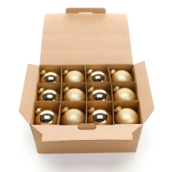 Bolas De Navidad De Cristal Dorado 6 Cm Ø - 24 Piezas
