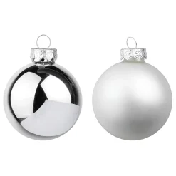 Bolas De Navidad De Cristal Plateado 6 Cm Ø - 24 Piezas